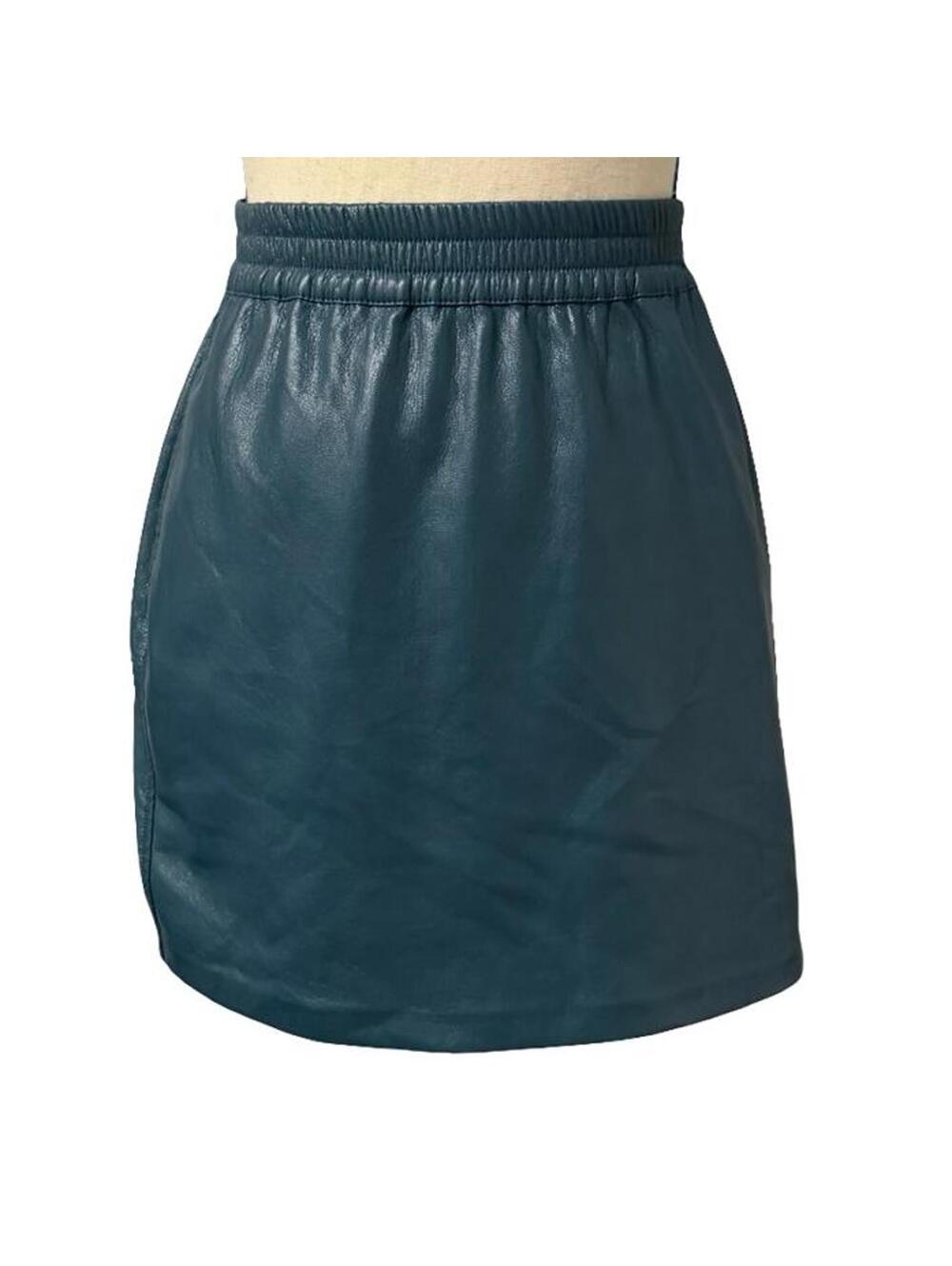 Babaton Green Faux Leather Skirt Size M